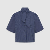 Oroton Check Tie Neck Shirt | North Sea