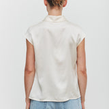 Pippa Silk Short Sleeve Shirt Cream