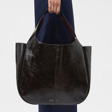 Oroton Emilia Large Tote Crackle | Dark Chocolate