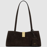 Oroton Millie Baguette Suede | Dark Chocolate
