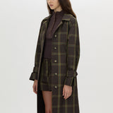 Winton check trench coat