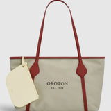 Oroton Ponza Medium Tote Canvas | Dust Grey (PRE-ORDER)