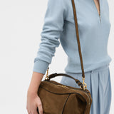 Oroton Mica Large Bowler Suede | Husk Brown (PRE-ORDER)