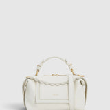 Oroton Mica Mini Bowler Smooth Broidery | Warm White (PRE-ORDER)