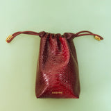 Oroton Nola Drawstring Pouch Texture | Copper