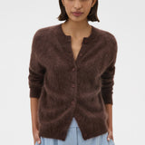 Oroton Cashmere Blend Cardigan | Dark Chocolate