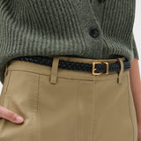 Oroton Remi Woven 20mm Belt | Black
