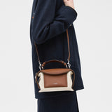 Oroton Mica Mini Bowler Canvas Broguing | Natural/Penny Brown (PRE-ORDER)