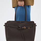 Oroton Cleo Work Tote Smooth | Dark Chocolate