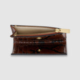 Oroton Mica Mini 10CC Zip Wallet | Copper Snake