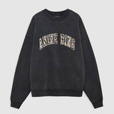 Anine Bing Miles Sweatshirt Leopard | Washed Black (PRE-ORDER)