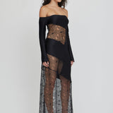 Third Form Inhale Panel Off Shoulder Dress | Ink