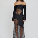Third Form Inhale Panel Off Shoulder Dress | Ink