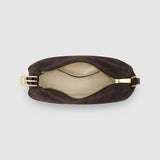 Oroton Cali Suede Shoulder Bag | Dark Chocolate (PRE-ORDER)