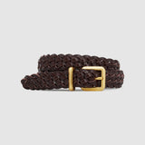 Oroton Remi Woven 20mm Belt | Copper