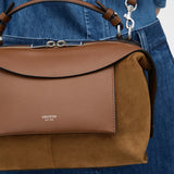 Oroton Mica Bowler Suede | Teak (PRE-ORDER)