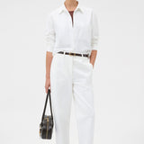 Oroton White Twill Pant | White