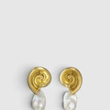 Oroton Maurie Pearl Drop Stud Earring | Pearl/Gold (PRE-ORDER)
