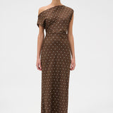 Oroton Graphic Spot Dress | Dark Chocolate