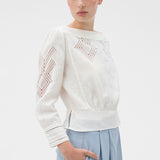 Oroton Draw Thread Detail Blouse | White
