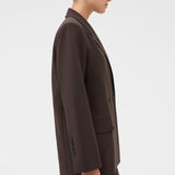 Oroton Double Breasted Blazer | Dark Chocolate