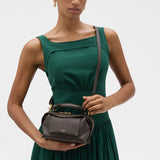 Oroton Mica Mini Bowler | Dark Chocolate