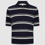 Oroton Short Sleeve Stripe Knit Polo | North Sea