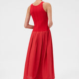 Oroton Knit Bodice Midi Dress | Ribbon Red