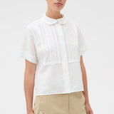 Oroton Delicate Short Sleeve Shirt | Antique White