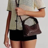 Brie Leon Luca Mini Woven | Chocolate Glossy Crinkle