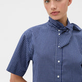 Oroton Check Tie Neck Shirt | North Sea