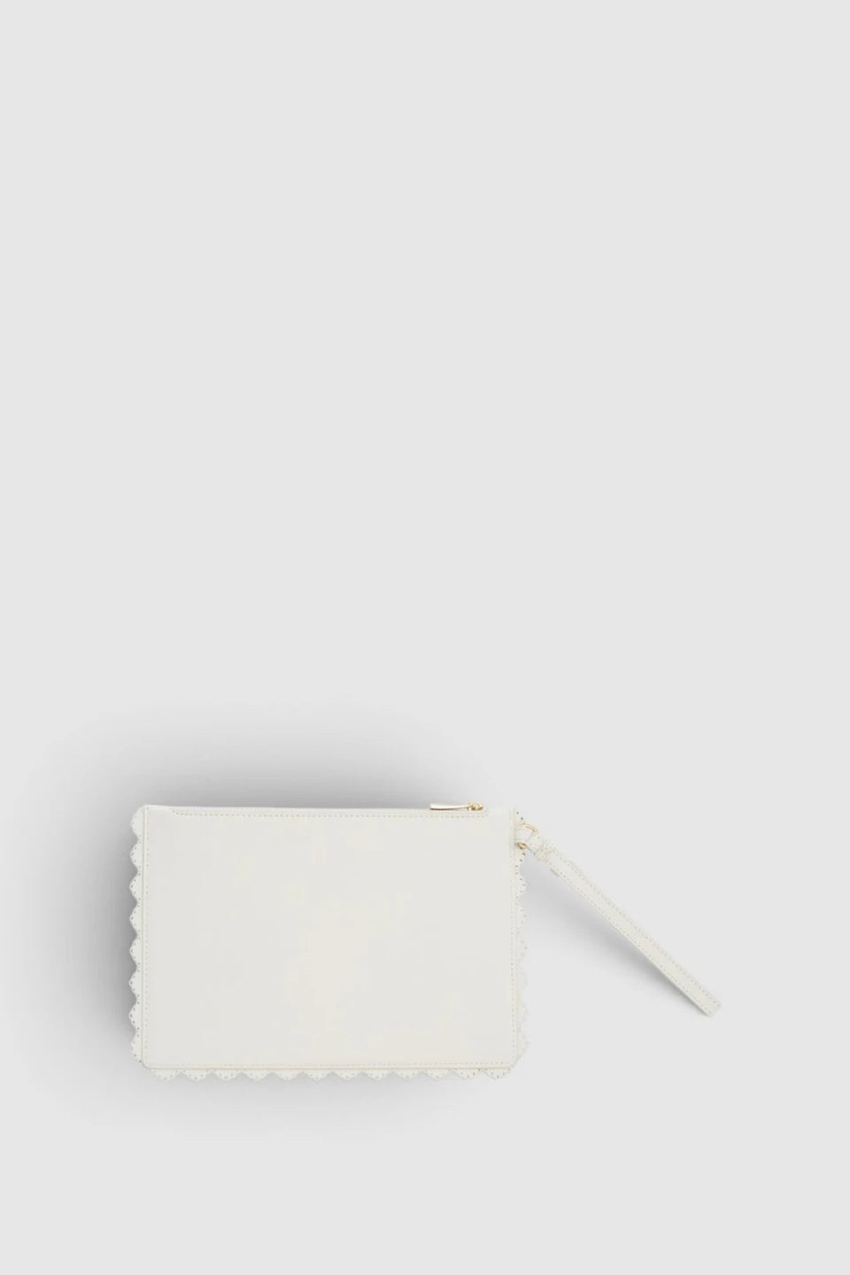 Oroton Broidery Pouch Smooth | Warm White (PRE-ORDER)