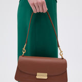 Oroton Ava Shoulder Bag Smooth | Chestnut (PRE-ORDER)