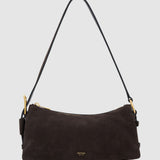 Oroton Cali Baguette | Suede Dark Chocolate