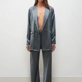 Silk Laundry Bias Cut Pant | Slate