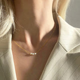 Saint Valentine Mini Pearl Necklace | Gold