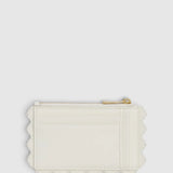 Oroton Broidery 4CC Mini Zip Pouch Smooth | Warm White (PRE-ORDER)