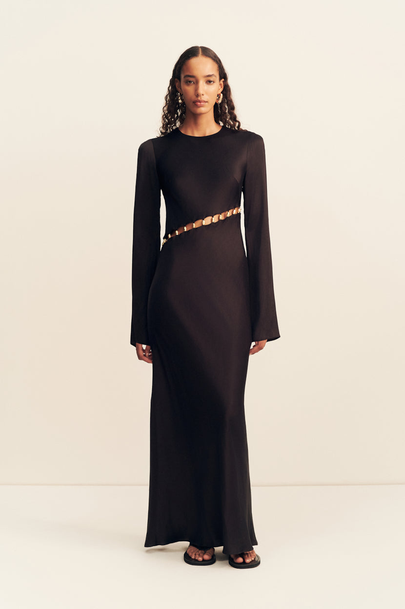 Winslow Long Sleeve Asymmetric Maxi Dress