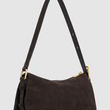 Oroton Cali Baguette | Suede Dark Chocolate