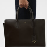Oroton Muse 15" Worker Tote | Dark Chocolate