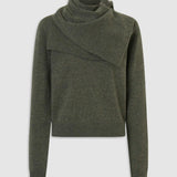 Oroton Warp Scarf Knit | Soft Khaki