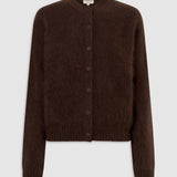 Oroton Cashmere Blend Cardigan | Dark Chocolate