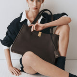 Oroton Millie Work Tote | Dark Chocolate