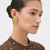 Oroton Wheat Statement Studs | Worn Gold