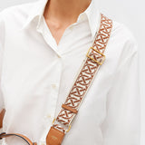 Oroton Logo Bag Strap | Cognac/Ecru
