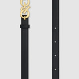 Oroton Olivia 20MM Logo Belt | Black