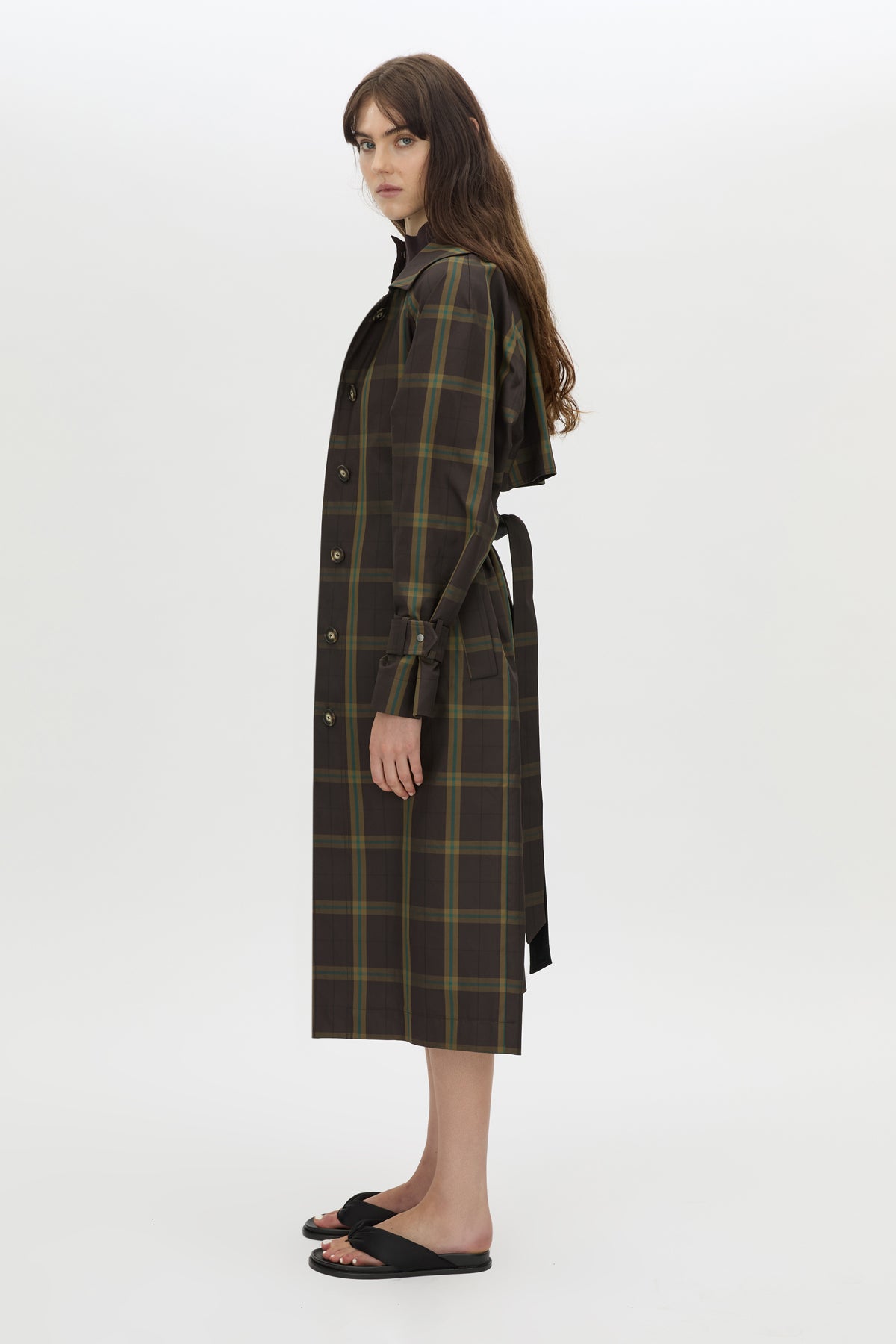 Winton check trench coat