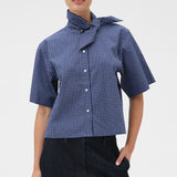 Oroton Check Tie Neck Shirt | North Sea