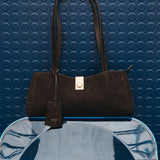 Oroton Millie Baguette Suede | Dark Chocolate