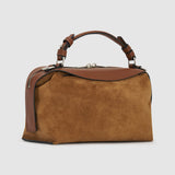 Oroton Mica Mini Bowler Suede | Teak (PRE-ORDER)